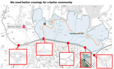 Horsham A264 crossings needed.